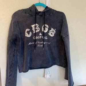 Lucky Brand CBGB Cropped Hoodie - Size M
